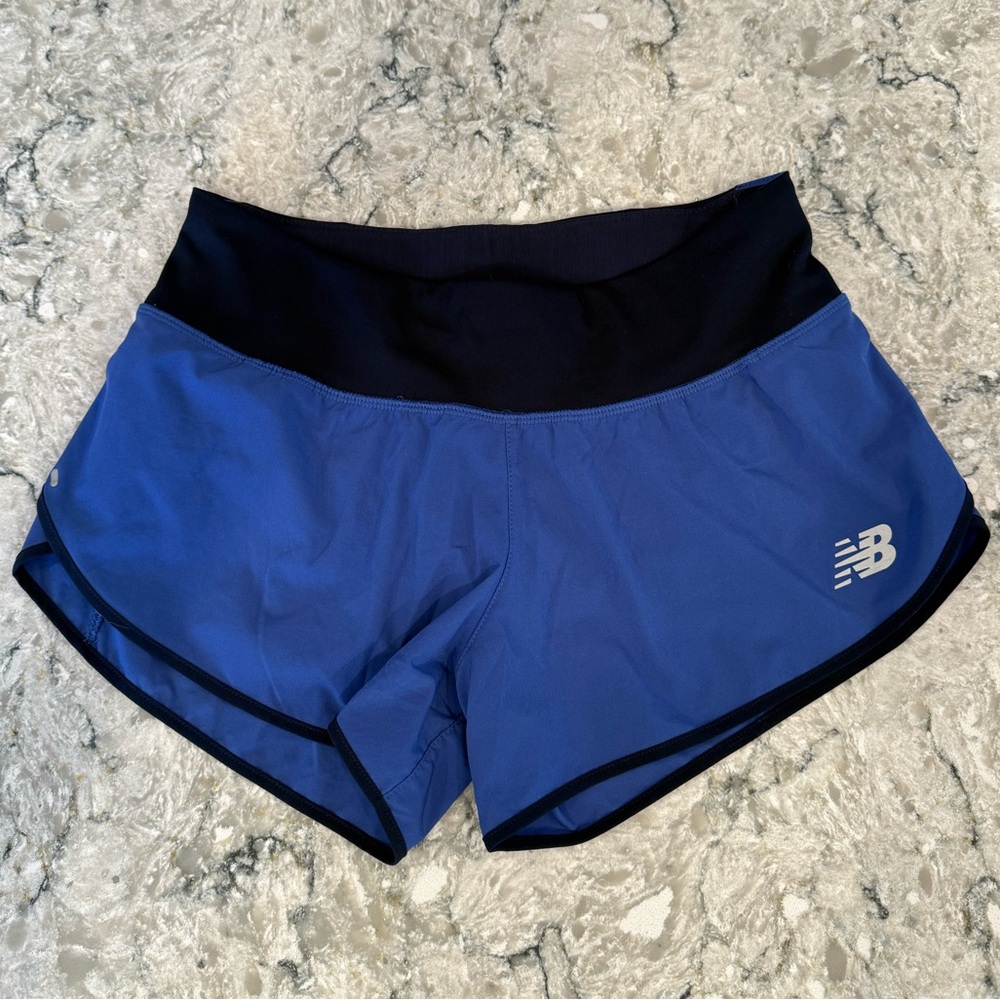 New Balance Blue Athletic Shorts with Black Waistband